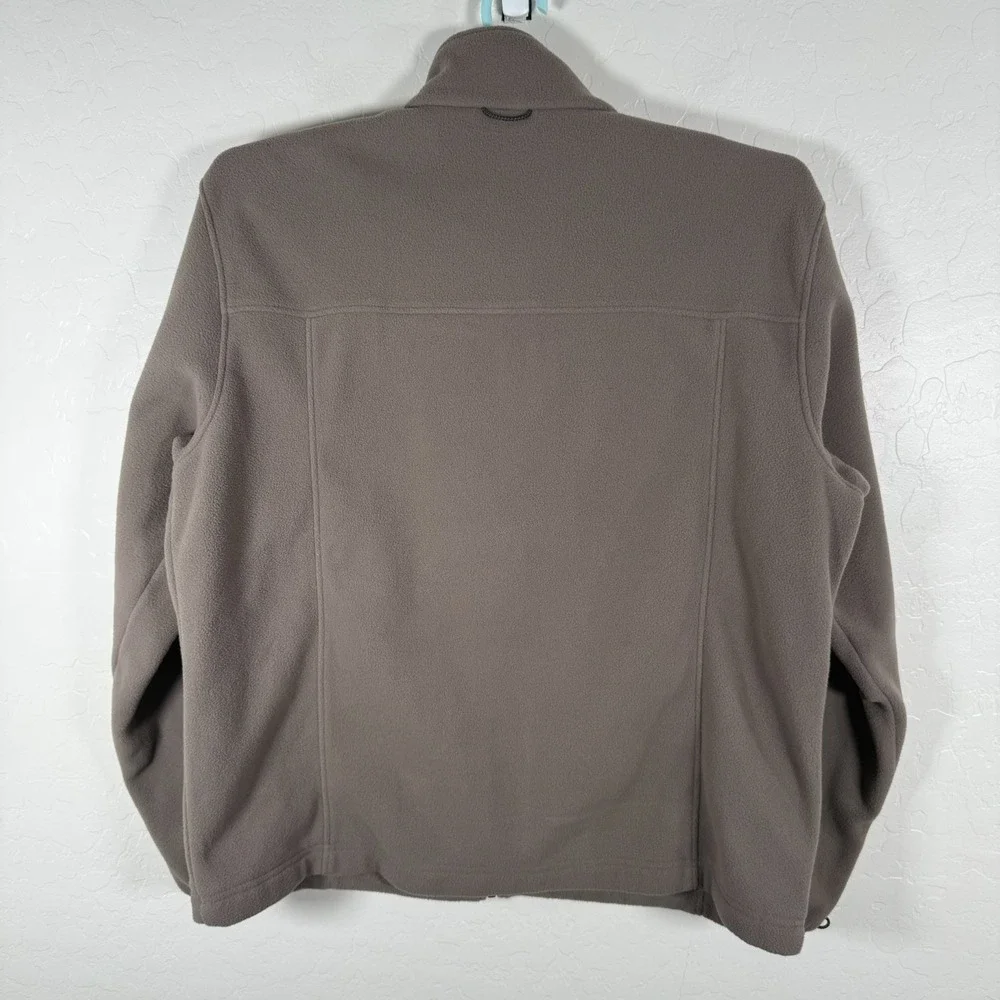 LL Bean Jacket Mens Large Tall LT Gray Fleece‎ Full Zip Outdoor Hiking Camping